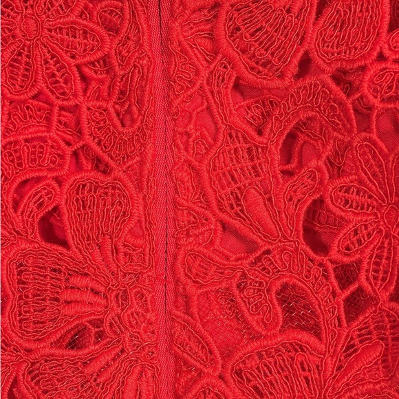 Muse by Marchesa Amaryllis Lace Off-The-
Shoulder Midi Red Dress Size 0 - Picture 4 of 9